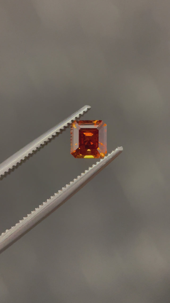 1.01 Carat Cognac Red Diamond in Motion - Octagonal Step Cut