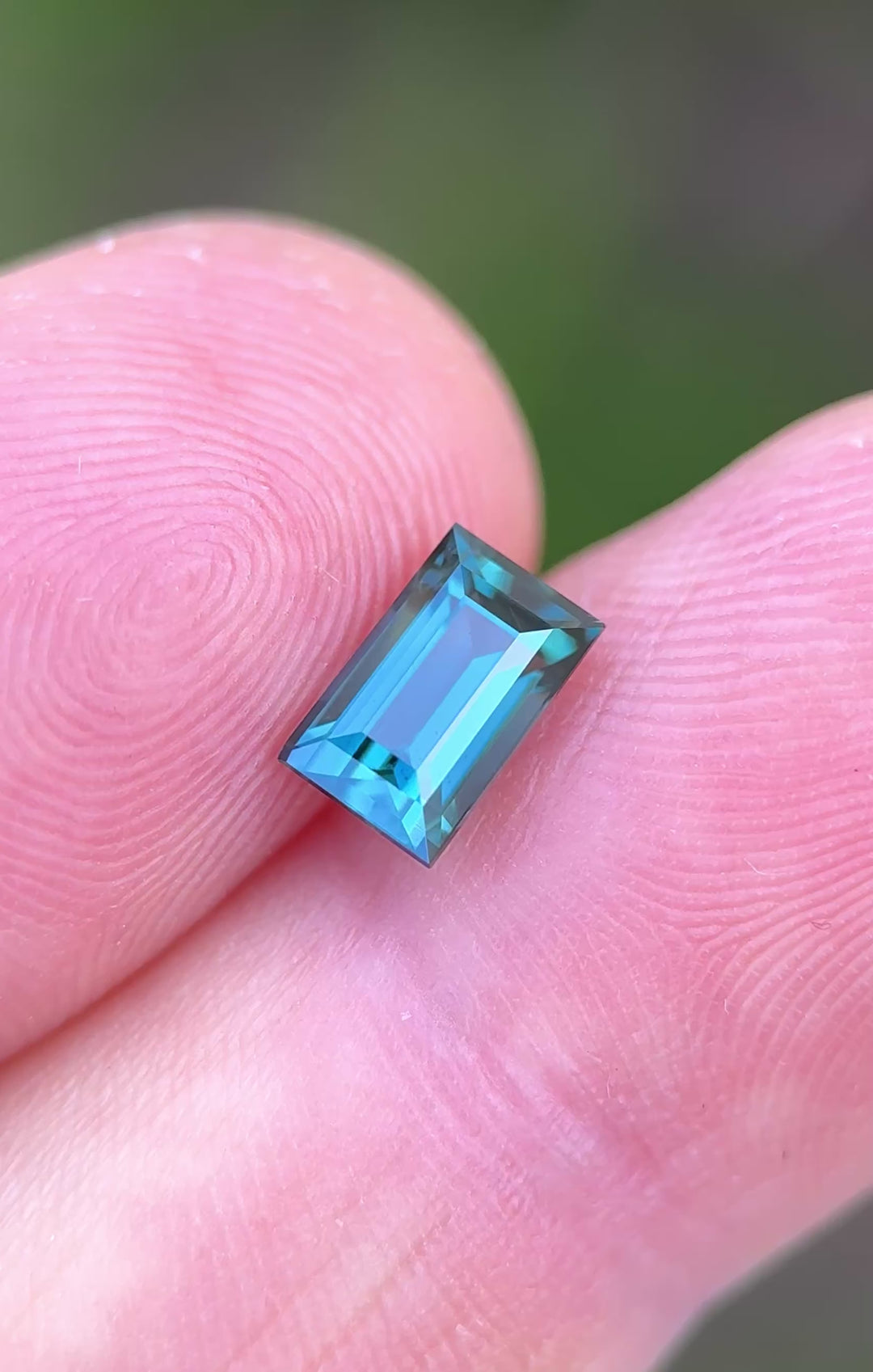 1.62CT Sapphire: Deep Vivid Teal Blue Precision Baguette Step Cut