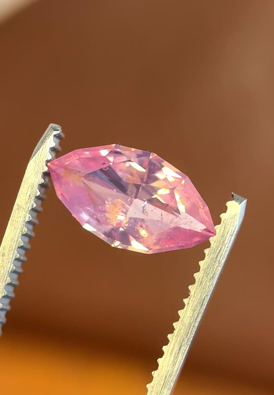 2.00CT Sapphire: Opalescent Padparadscha Precision Custom Marquise Mixed Cut