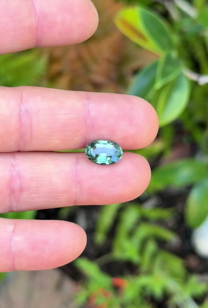 4.58CT Sapphire: Mossy Lagoon Green Precision Custom Oval Mix Cut