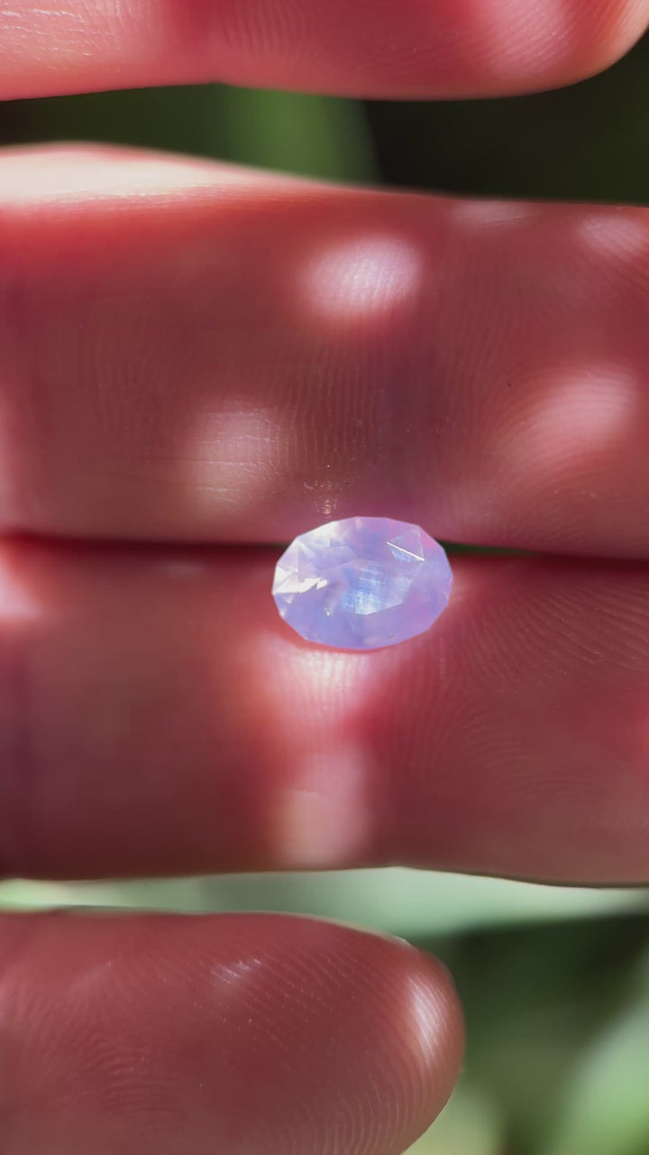 2.58CT Sapphire: Opalescent Pinkish Purple Lavender Precision Custom Oval Brilliant Cut