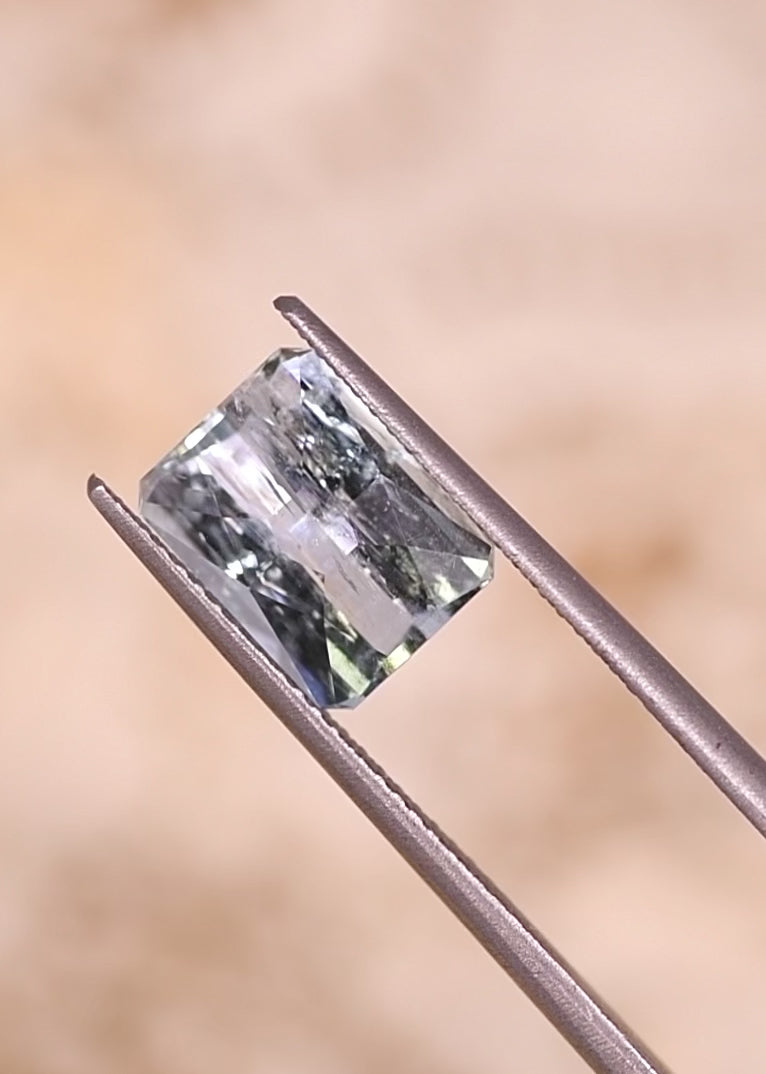 2.63CT Aquamarine: Pale Mint Blue Custom Octagon Mix Cut