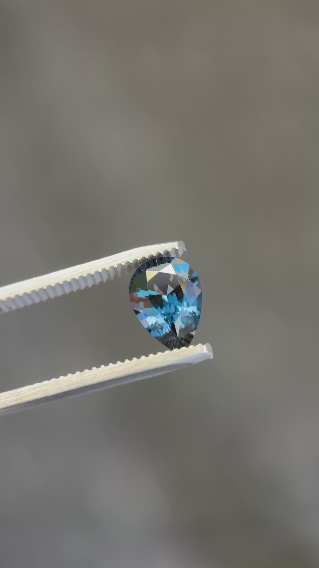 2.47CT Spinel: Deep Oceanic Greenish Purplish Blue Color Shift Precision Pear Mixed Cut close up tweezer video