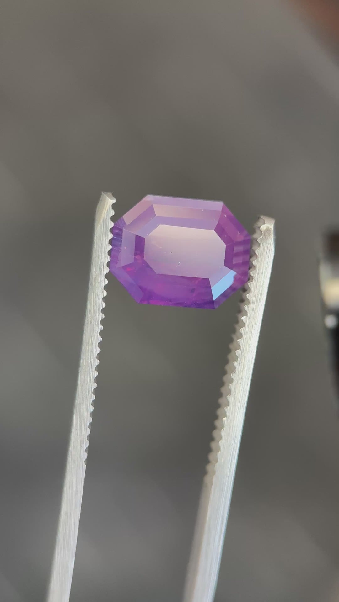 4.13CT Sapphire: Opalescent Purple Pink Antique Emerald Cut