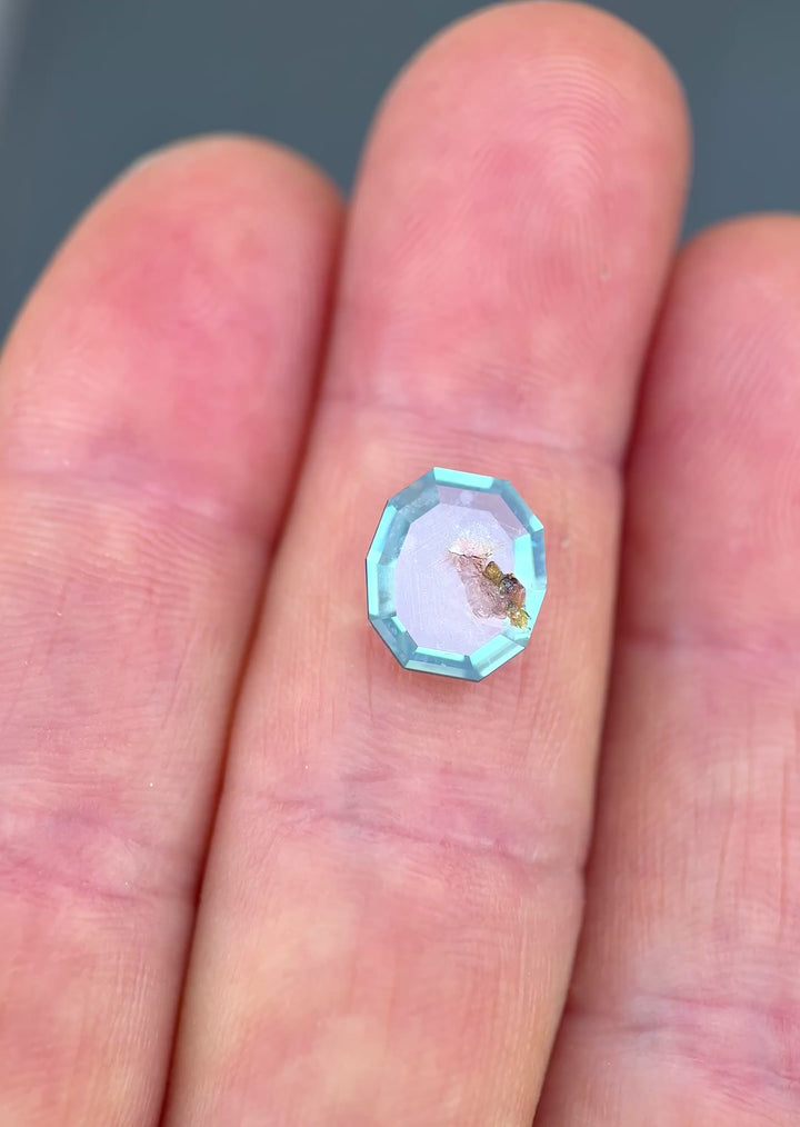 2.48CT Sapphire: Celestial Glacier Vivid Teal Blue Precision Custom Portrait Cut