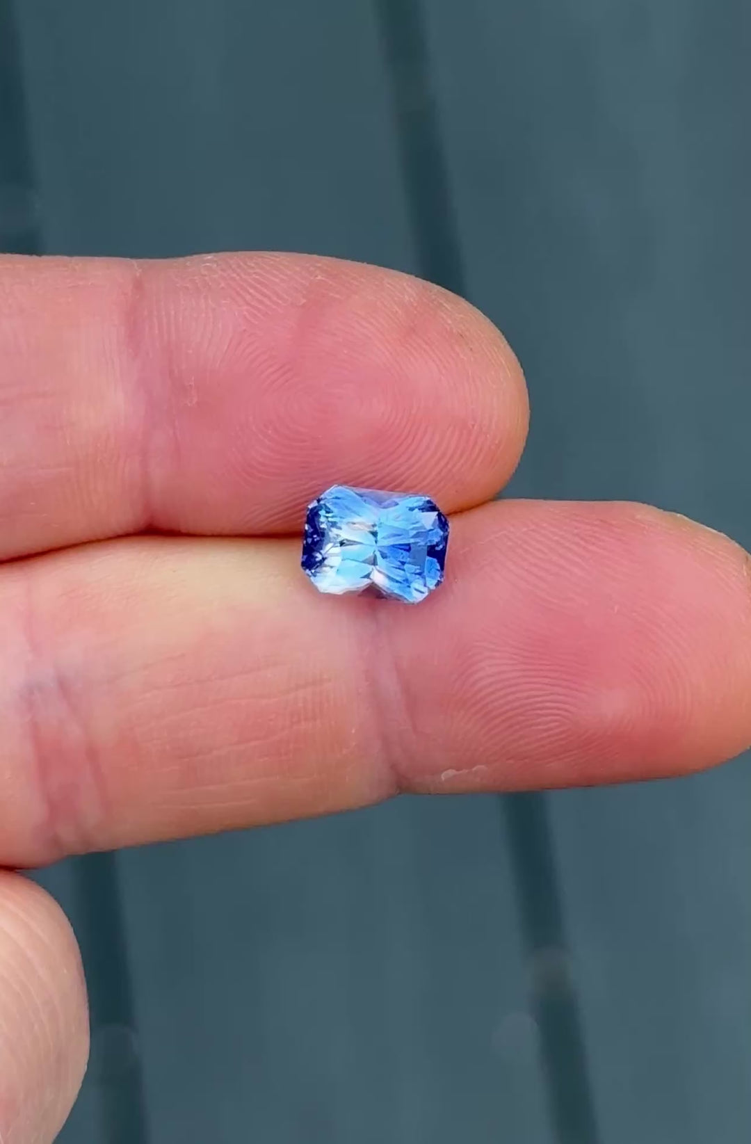 3.05CT Sapphire: Blue And Colorless Parti Precision Custom Radiant Cut