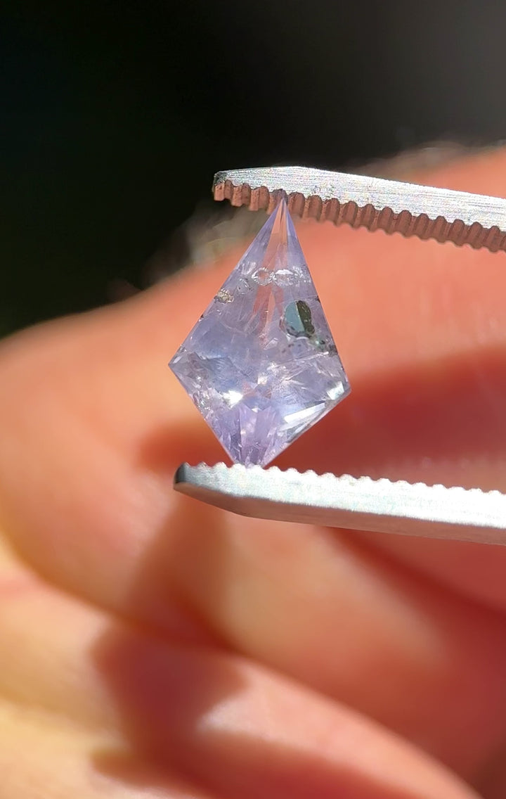 3.33CT Sapphire: Steely Light Lavender Purple Precision Custom Kite Cut