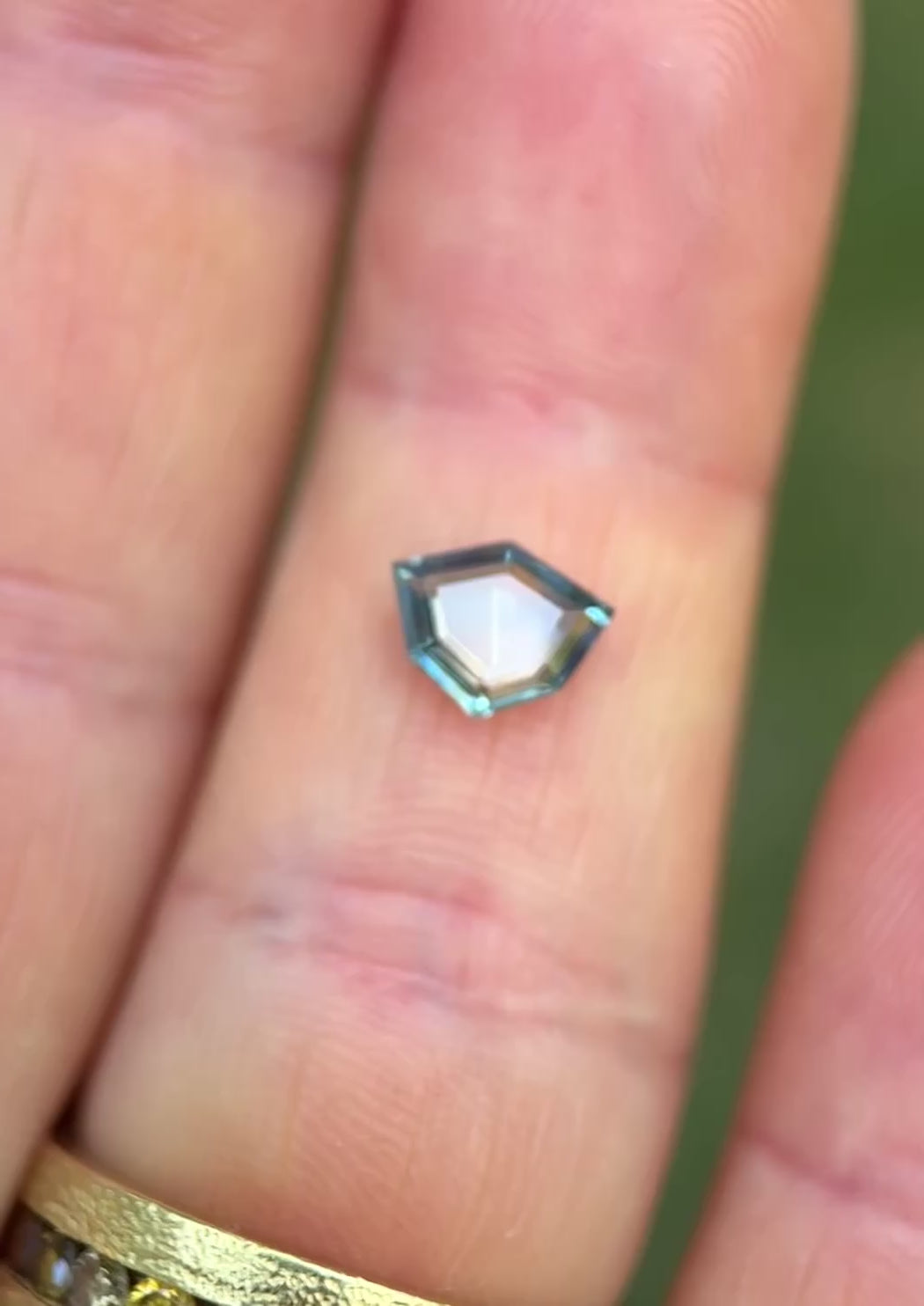 1.13CT Sapphire: Gradient Sky Teal Blue Precision Shield Portrait Cut