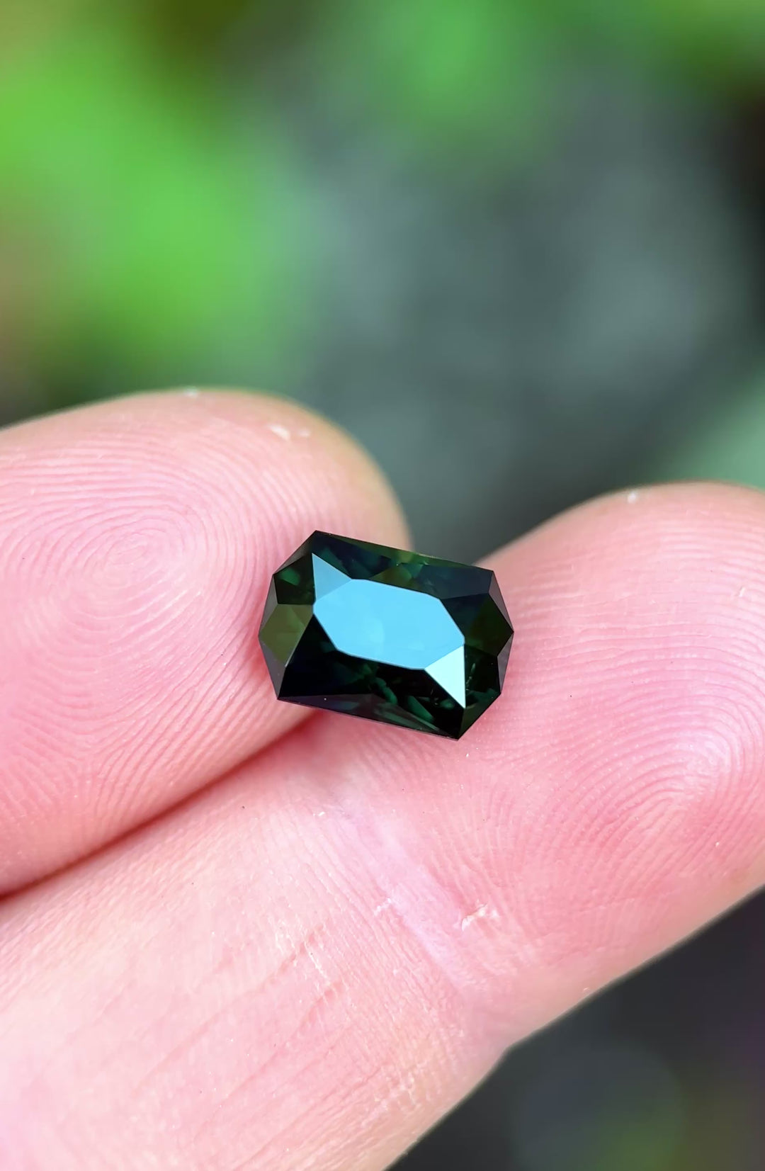4.34CT Sapphire: Deep Teal Blue Green Precision Custom Octagon Brilliant Cut
