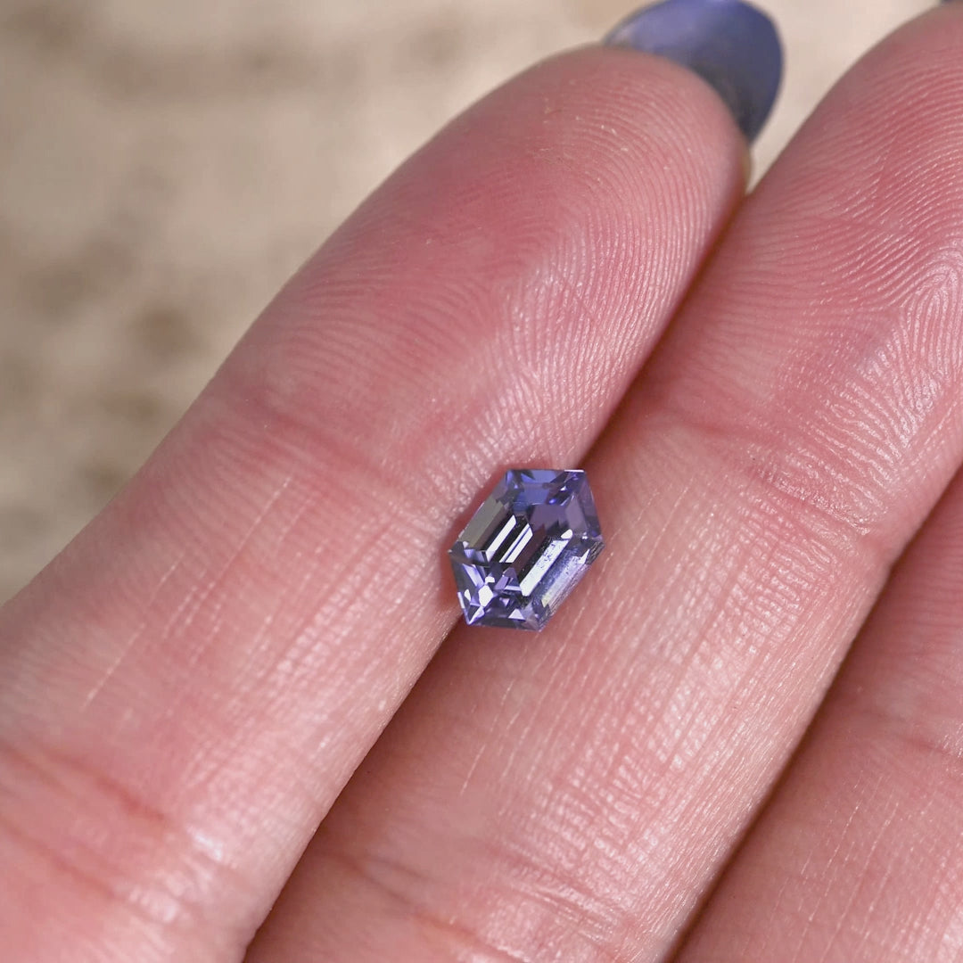 1.31CT Tanzanite: Blue and Purple Hexagon Step Cut