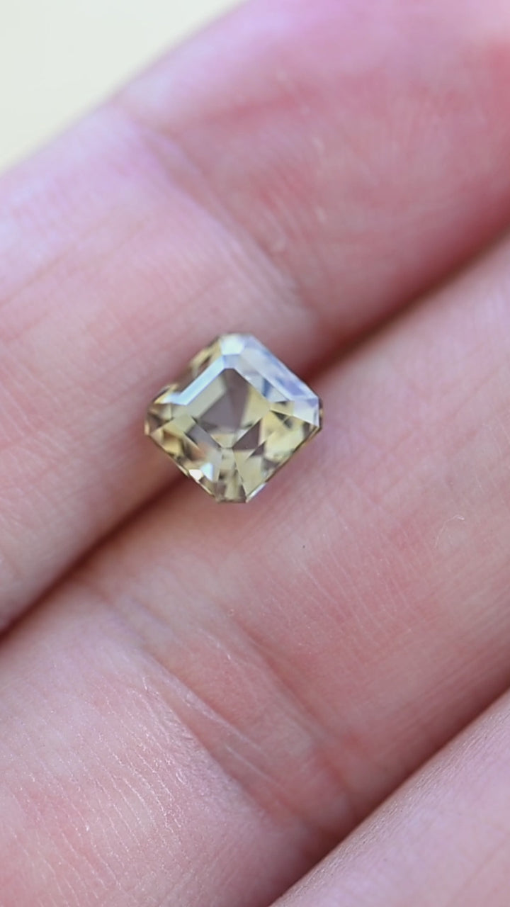 1.75CT Tanzanite: Green and Yellow Octagonal Asscher Cut hand video