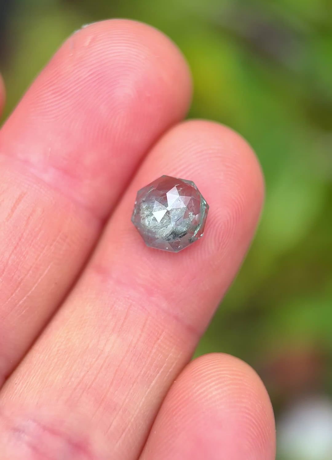 3.60CT Sapphire: Sage Teal Blue Green Antique Style Precision Custom Octagon Rose Cut