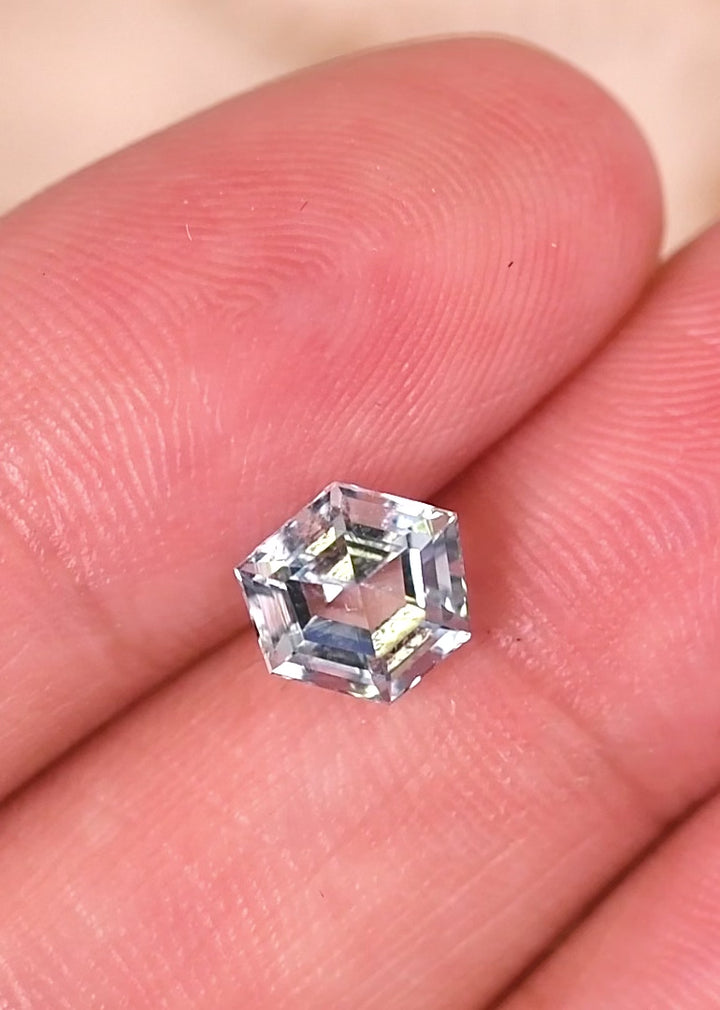 1.28CT Aquamarine: Blue Hexagon Step Cut
