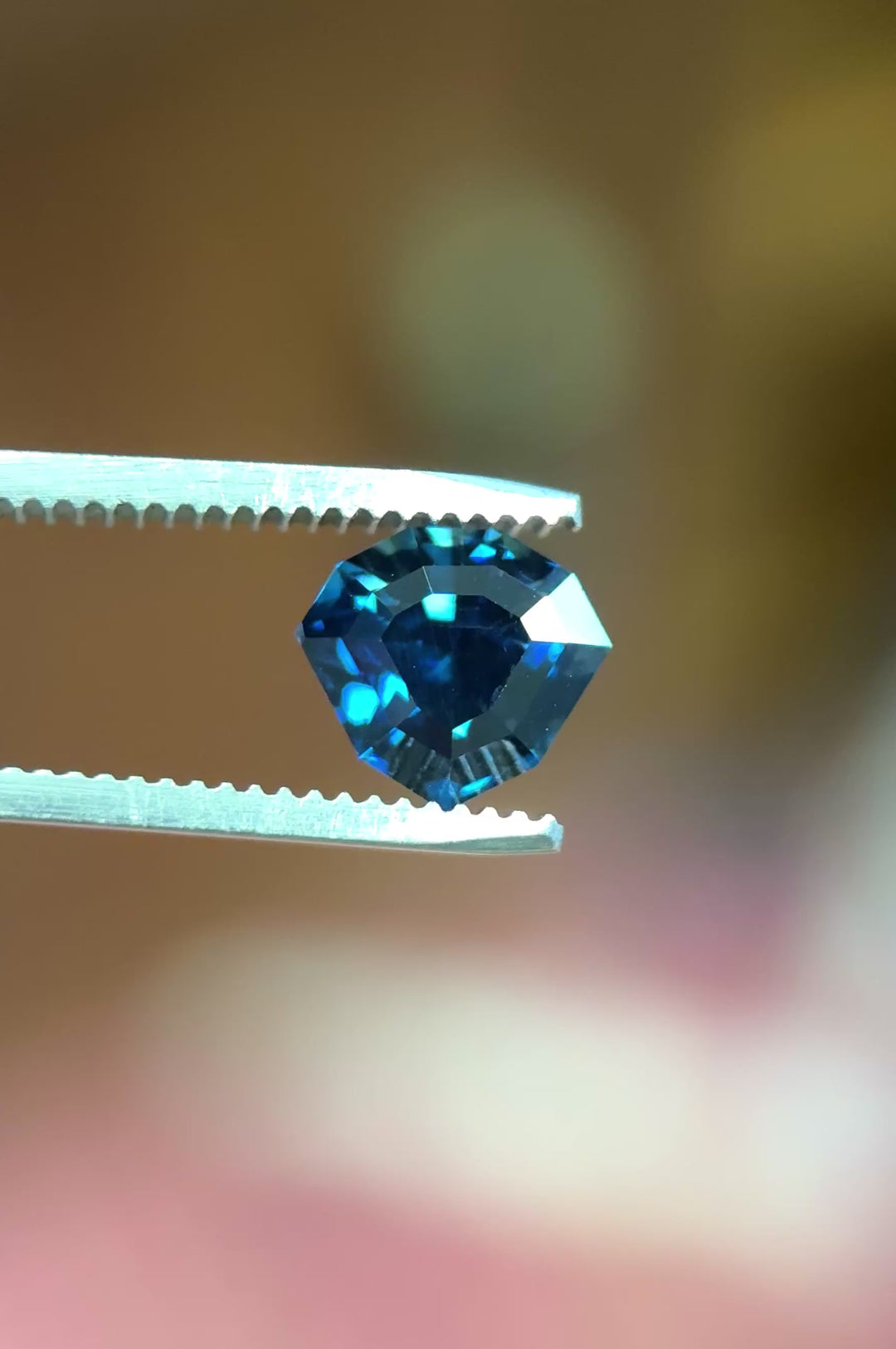 3.56CT Sapphire: Vivid Royal Teal Blue Precision Custom Shield Mix Cut