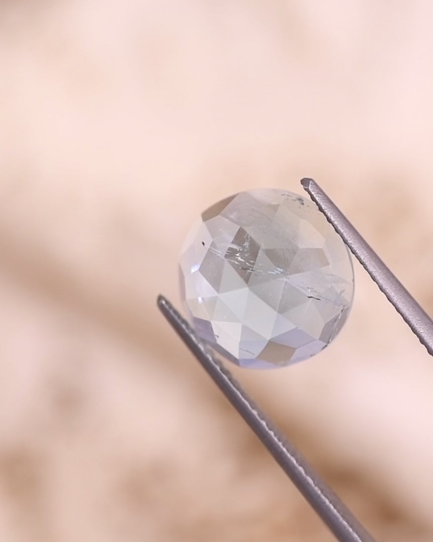 3.67CT Aquamarine: Double Blue Modified Round Rose Cut
