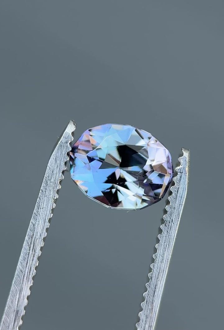 2.47CT Tanzanite: Mermaid Peach Pink Teal Blue Purple Precision Custom Geometric Oval Mix Cut