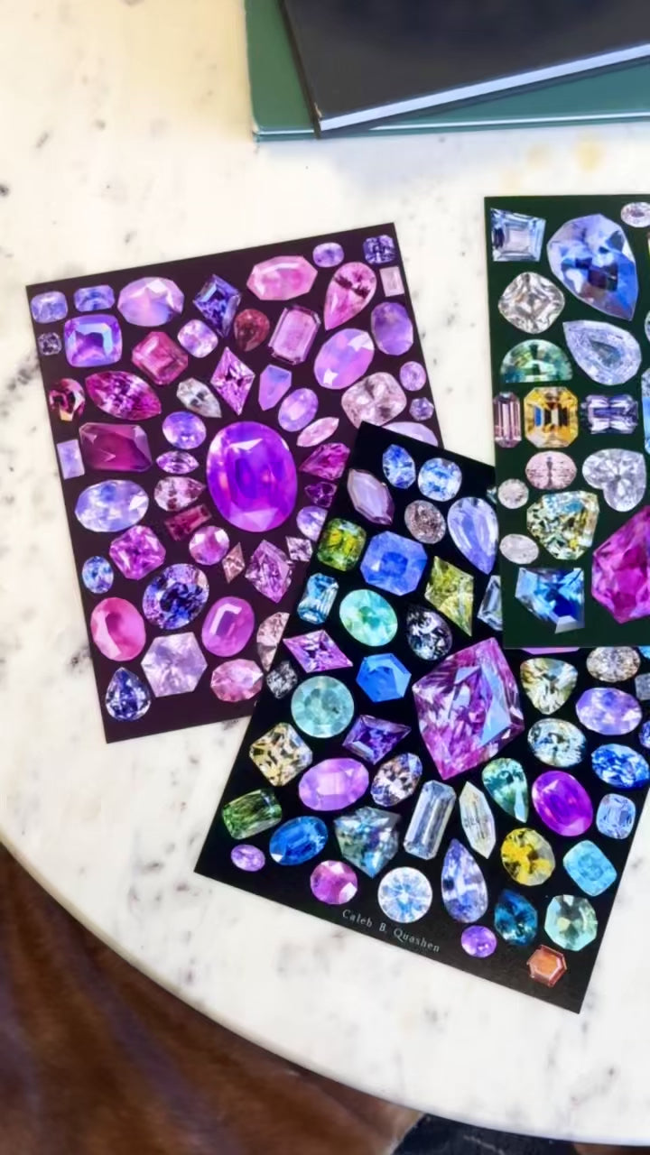 8x10 Gemstone Kaleidoscope Art Print: Moderne