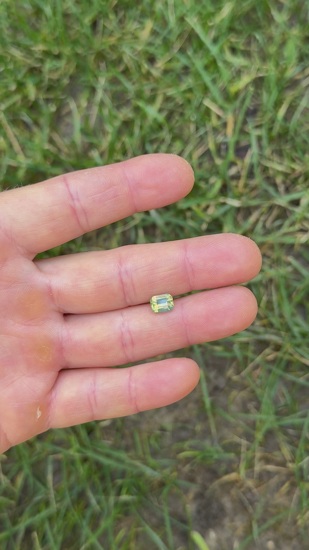 2.01CT Sapphire: Opalescent Yellow Teal Green Precision Emerald Cut