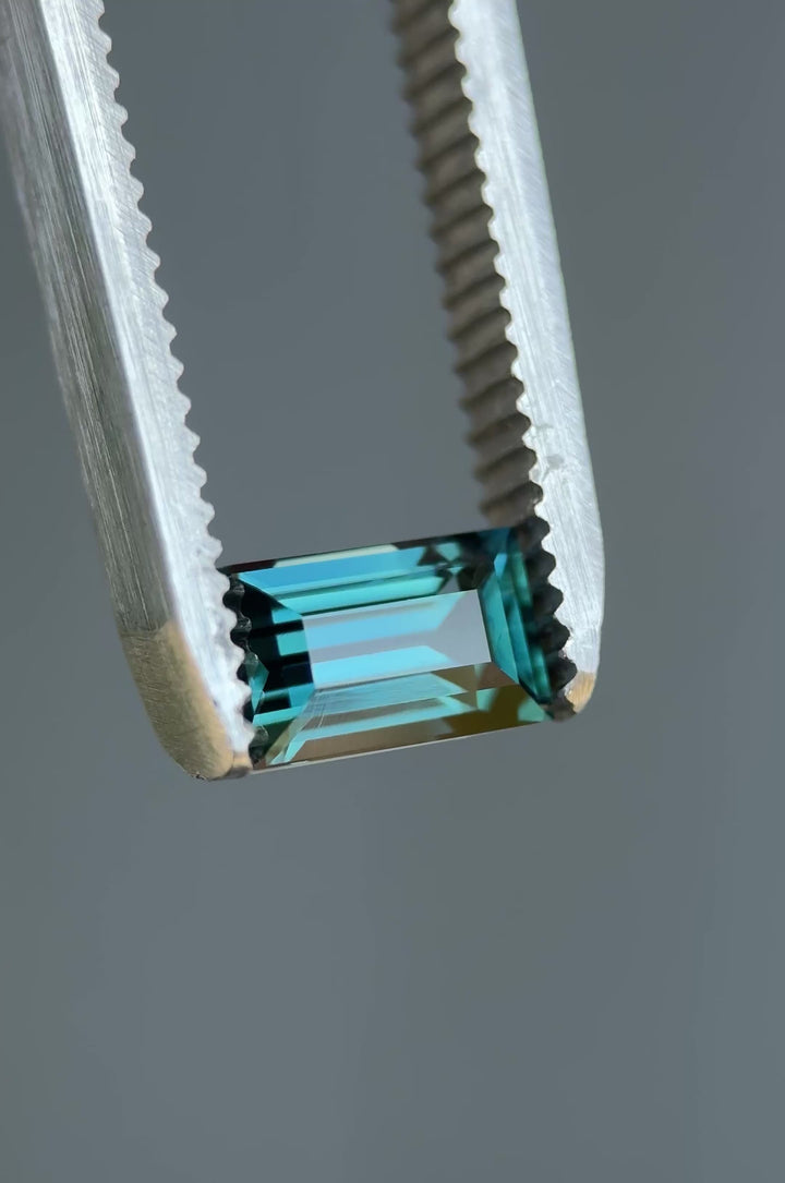 1.62CT Sapphire: Deep Vivid Teal Blue Precision Baguette Step Cut